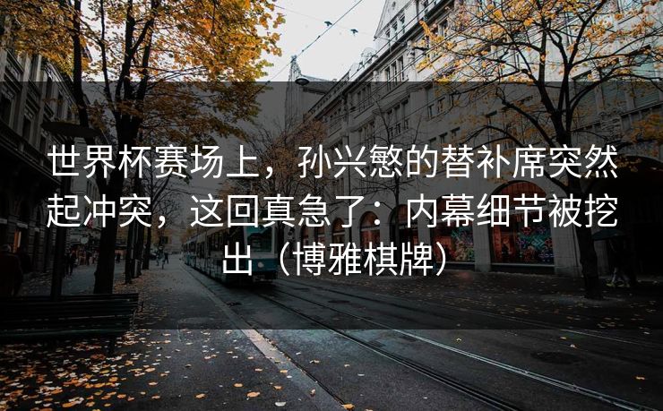 世界杯赛场上，孙兴慜的替补席突然起冲突，这回真急了：内幕细节被挖出（博雅棋牌）