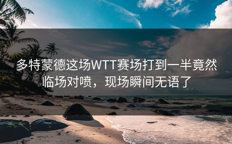 多特蒙德这场WTT赛场打到一半竟然临场对喷，现场瞬间无语了