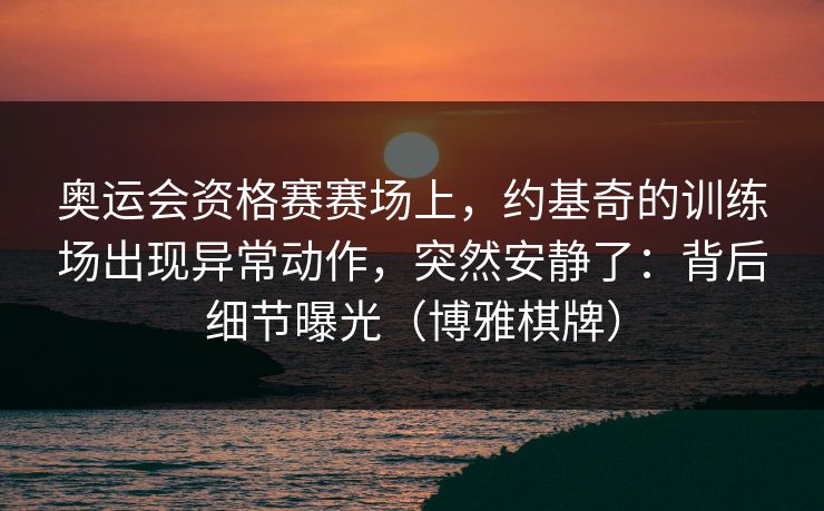 奥运会资格赛赛场上，约基奇的训练场出现异常动作，突然安静了：背后细节曝光（博雅棋牌）