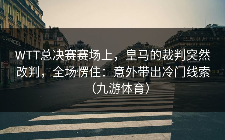 WTT总决赛赛场上，皇马的裁判突然改判，全场愣住：意外带出冷门线索（九游体育）
