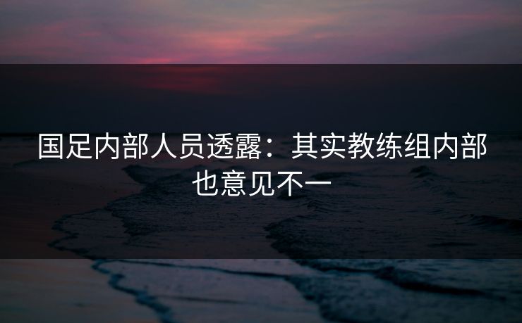 国足内部人员透露：其实教练组内部也意见不一