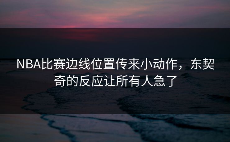 NBA比赛边线位置传来小动作，东契奇的反应让所有人急了